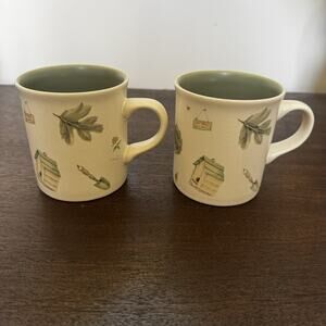 Portfolio by Pfaltzgraff Naturewood Mug 2 Stoneware Mugs 12 oz Garden Cottage